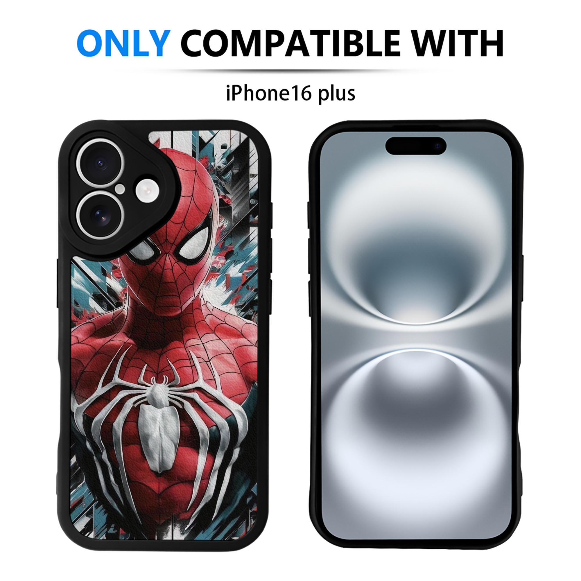 （画像用） Spider Man スパイダーマン 【iPhone 16シリーズ対応】シリコンスマホケース（レザー調） 材質：シリコン